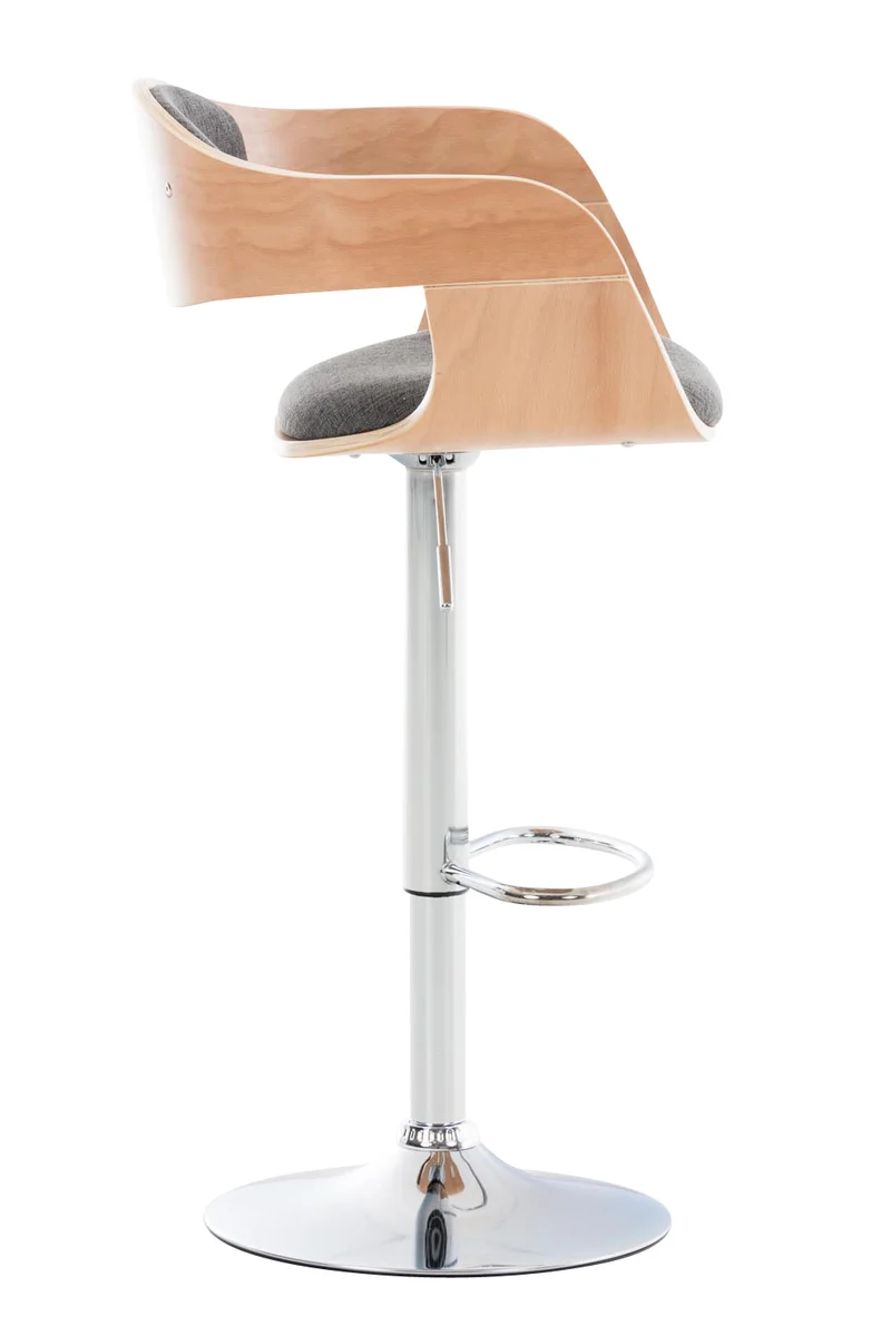 Lot de 2 tabourets de bar design scandinave en tissu gris et structure en bois clair 10_0004257