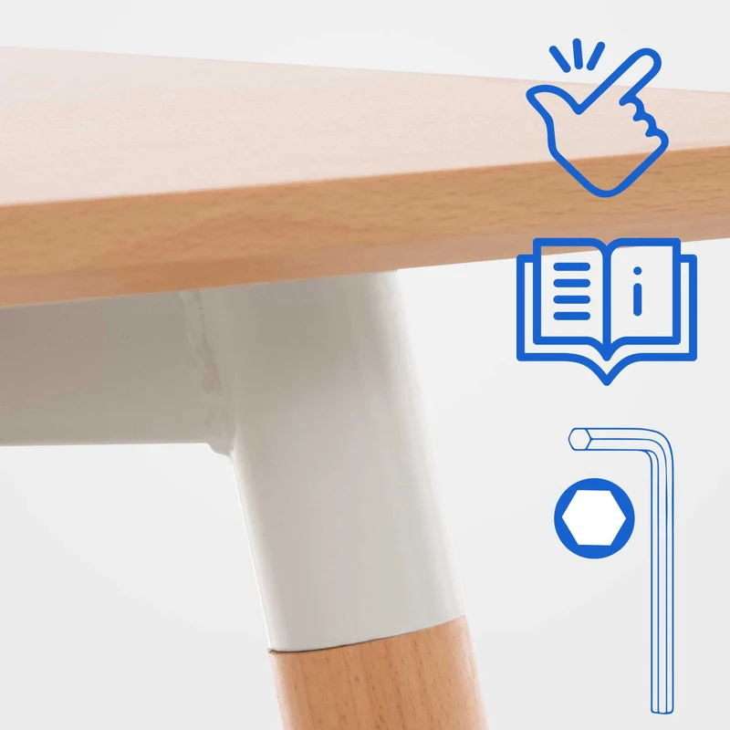 Table de cuisine design simple 60x60x70 cm en MDF nature 10_0005530