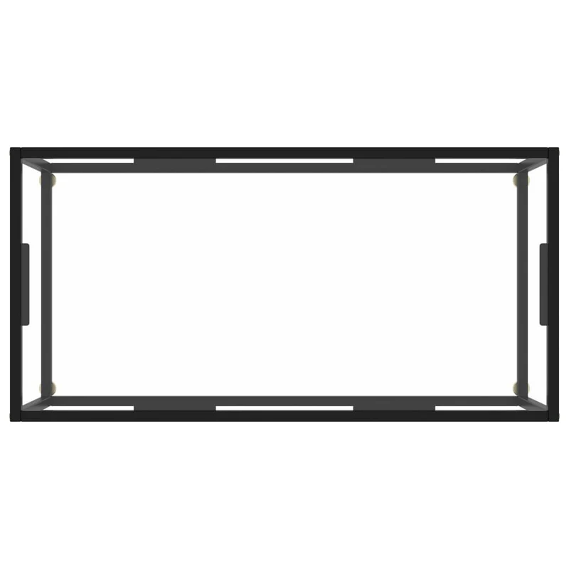 Table basse design simple avec verre trempé et acier noir 100 x 50 x 35 cm DEC039883