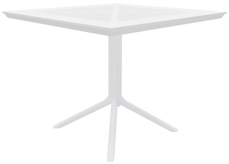 Table de jardin carrée 80x80 cm en aluminium thermolaqué blanc – Intérieur et extérieur 10_0009167