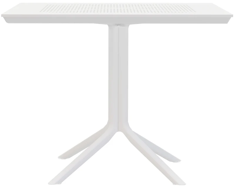Table de jardin carrée 80x80 cm en aluminium thermolaqué blanc – Intérieur et extérieur 10_0009167