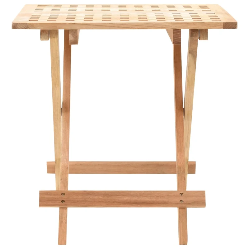 Table d'appoint pliable 50 x 50 x 49 cm bois de noyer massif beige DEC032517
