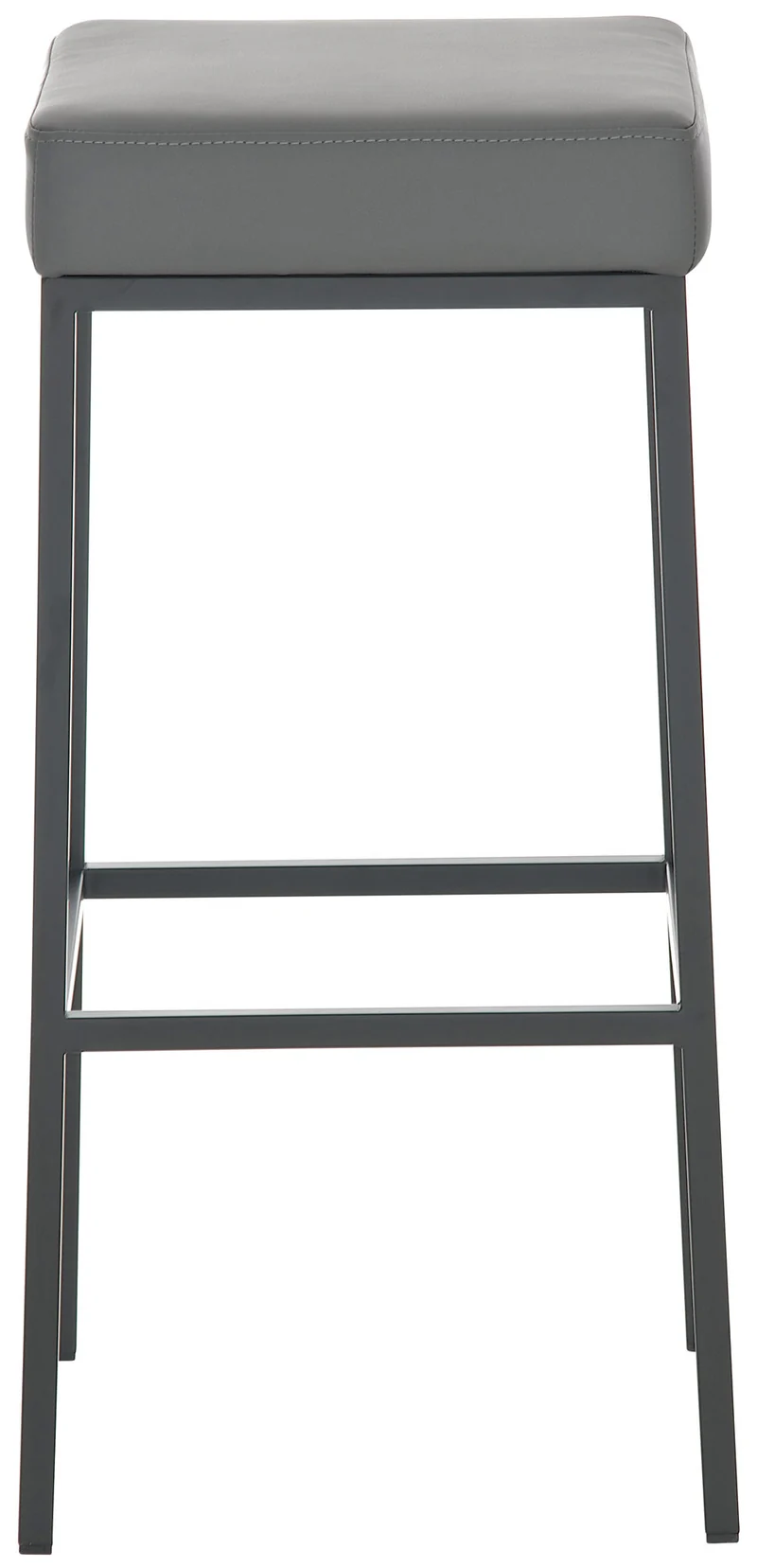 Tabouret de bar design moderne en synthétique gris pieds forme carré métal noir mat 10_0000031