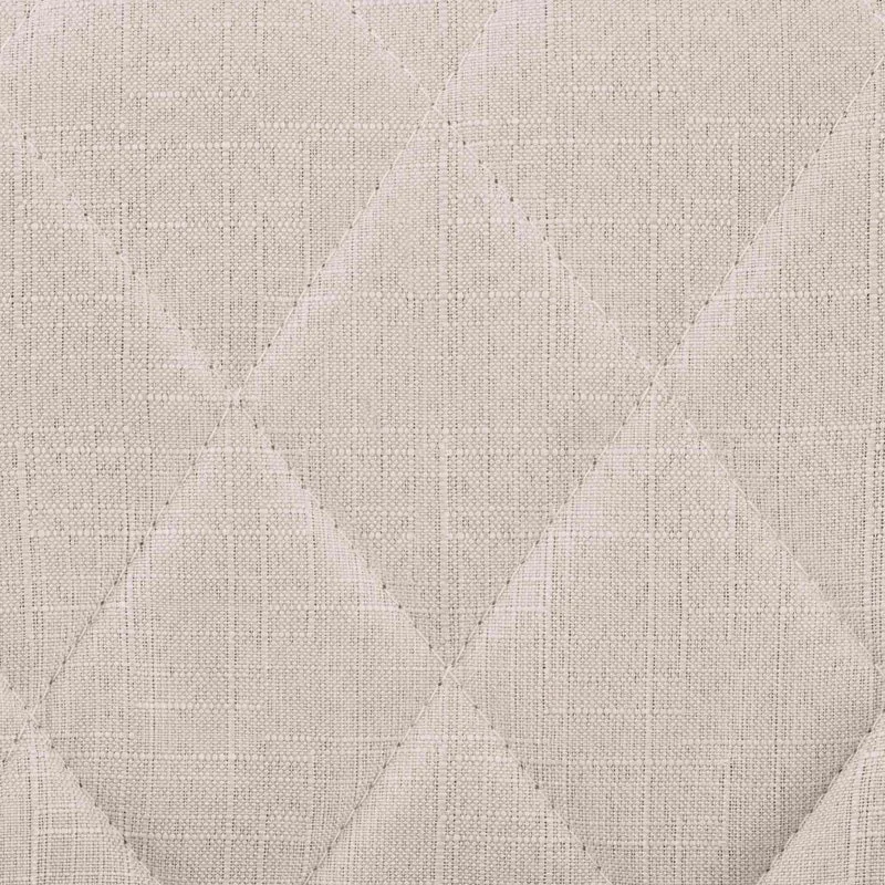 Tabouret de bar chaise haute x 1 avec coutures décoratives assise en tissu crème pieds métal blanc 10_0005091