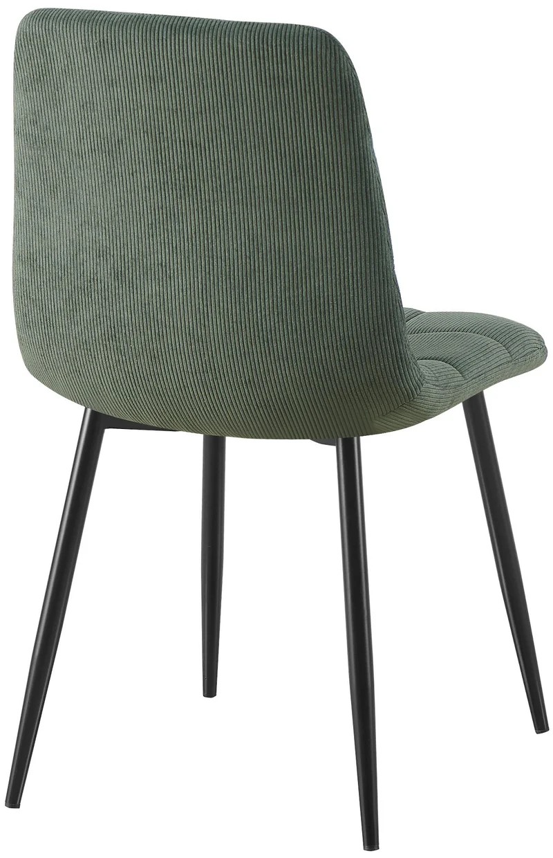 Lot de 4 chaises de salle à manger en velours côtelé vert avec structure en métal noir 45 x 55 x 84 cm 10_0007668