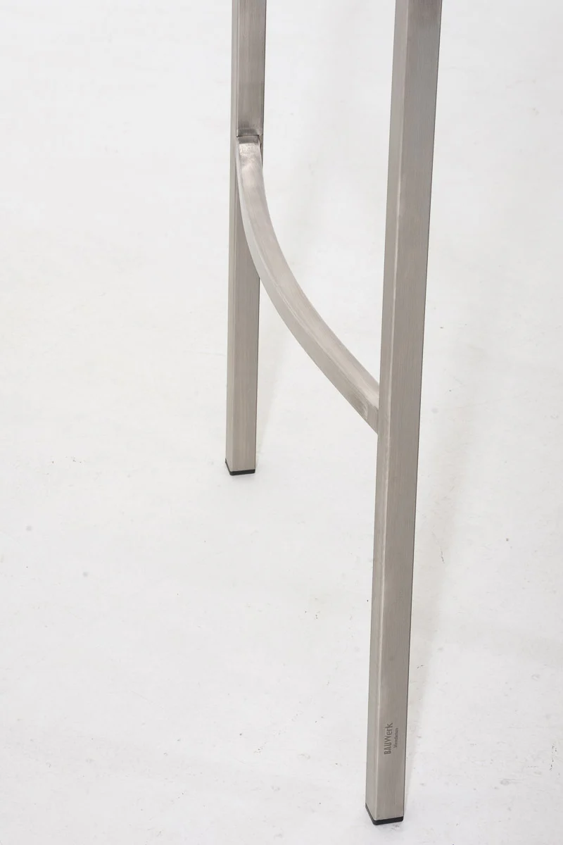 Tabouret de bar x1 en similicuir rouge avec structure en métal finition acier inoxydable hauteur d'assise 83 cm 10_0000987