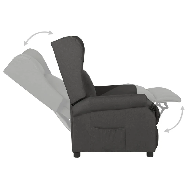 Fauteuil relax TV rembourrage confortable en tissu gris DEC027952