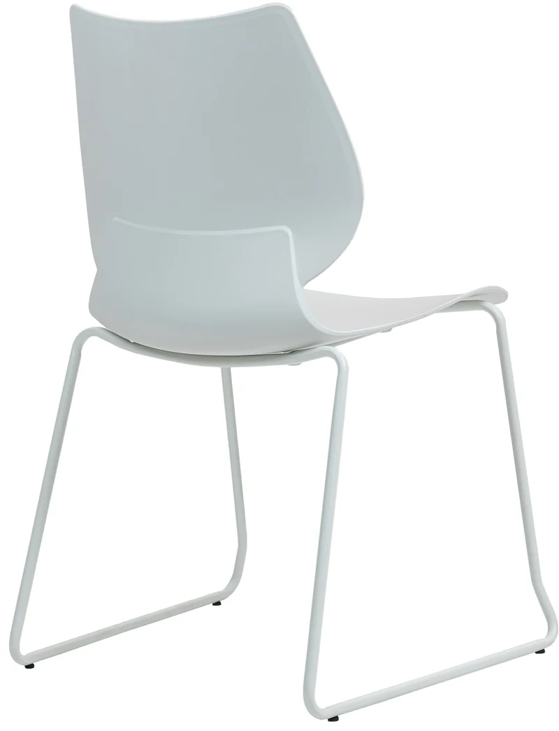 Chaise blanche au design épuré – Style contemporain plastique blanc cadre métal blanc 10_0008268
