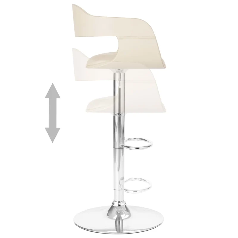 Tabouret de bar x1 chaise haute avec dossier en PVC blanc et métal DEC029448