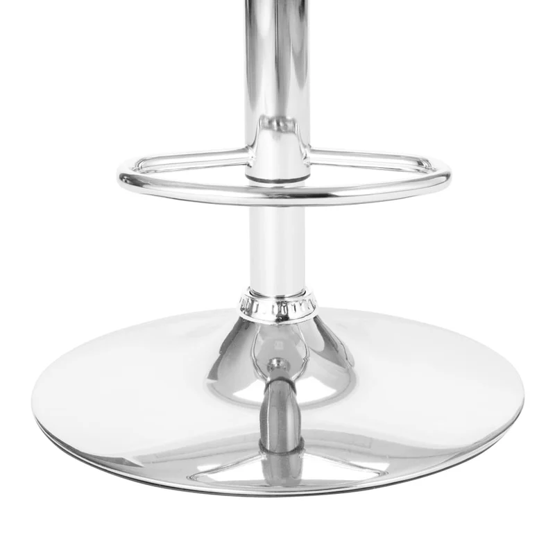 Tabouret de bar x1 chaise haute avec dossier en PVC blanc et métal DEC029448