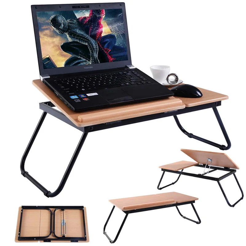 Table pour ordinateur portable table de lit mdf support réglable pliable neuf 20_0001217