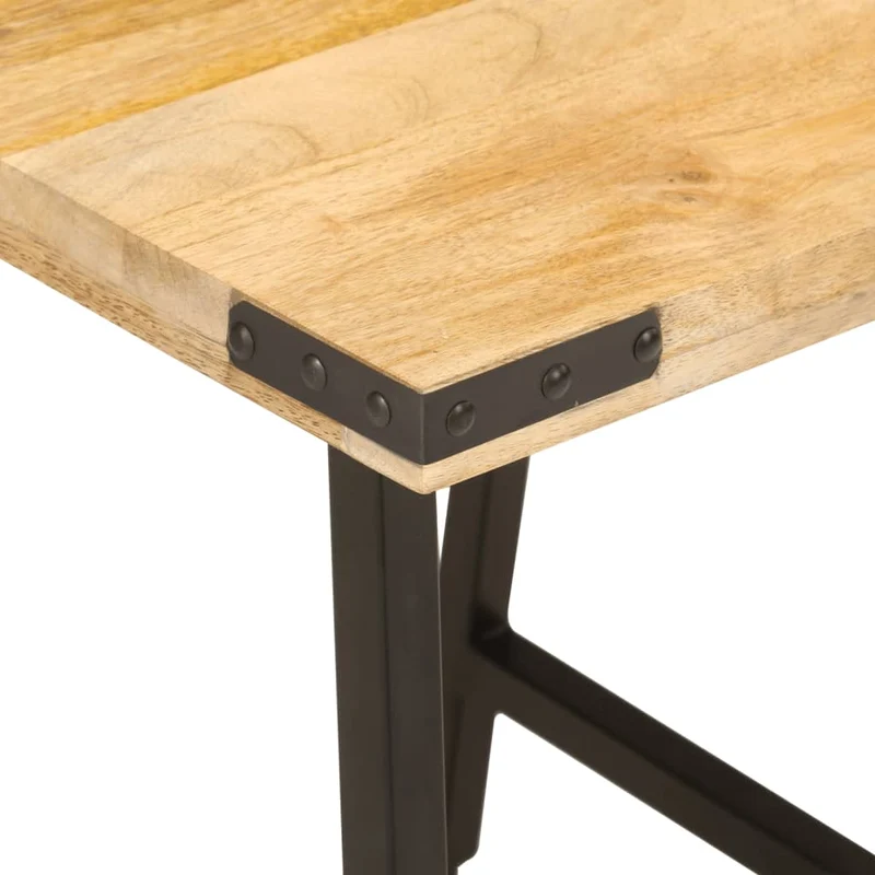 Table d’appoint 45 x 45 x 50 cm en bois massif de manguier et fer DEC032570