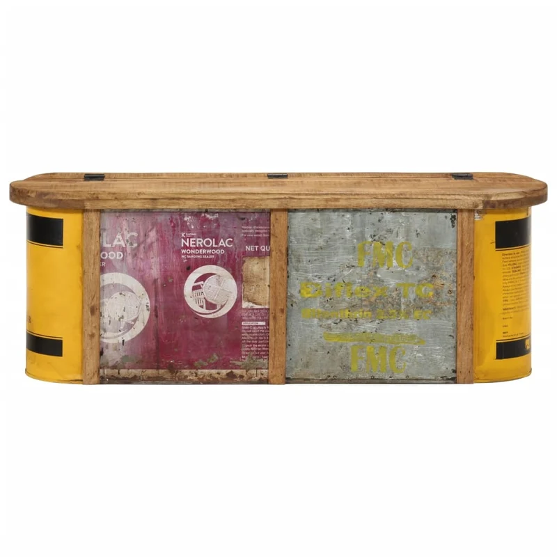 Banquette avec espace de rangement 120 x 30 x 40 cm en bois de récupération multicolor DEC024670