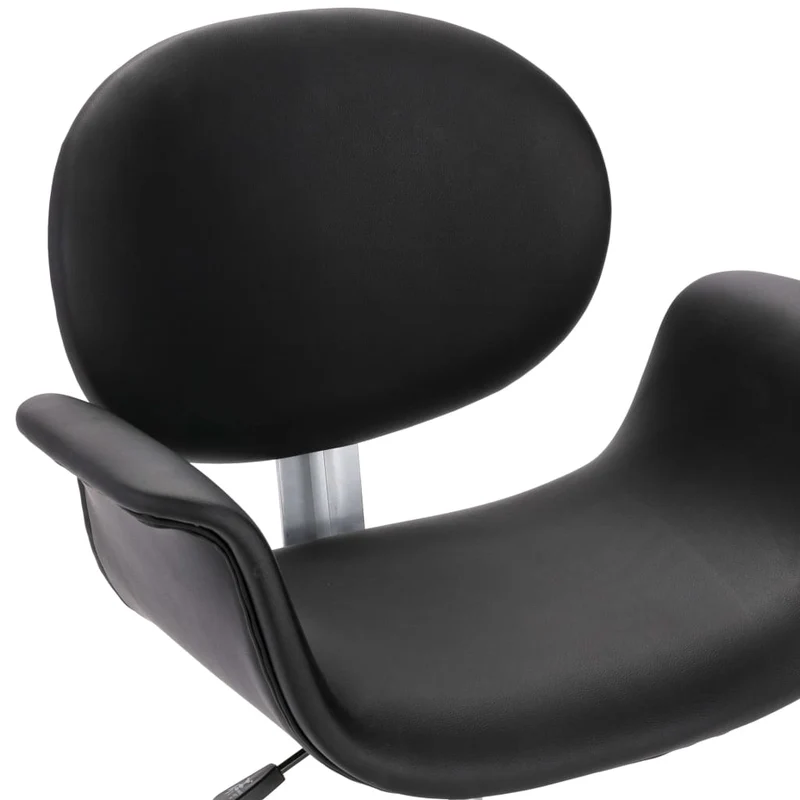 Chaise pivotante de salle à manger design contemporain synthétique noir CDS020098