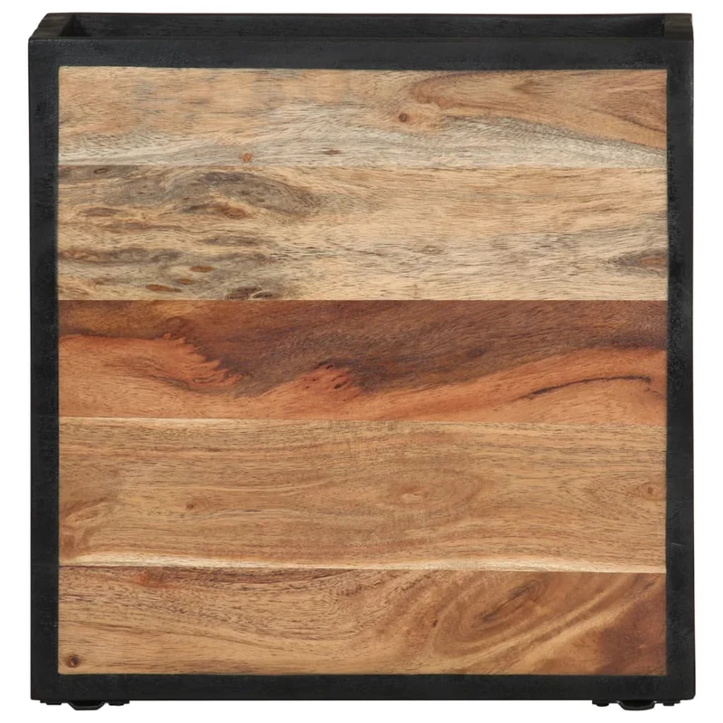Table de chevet table d'appoint 35 x 35 x 20 cm bois massif d'acacia et fer DEC032562