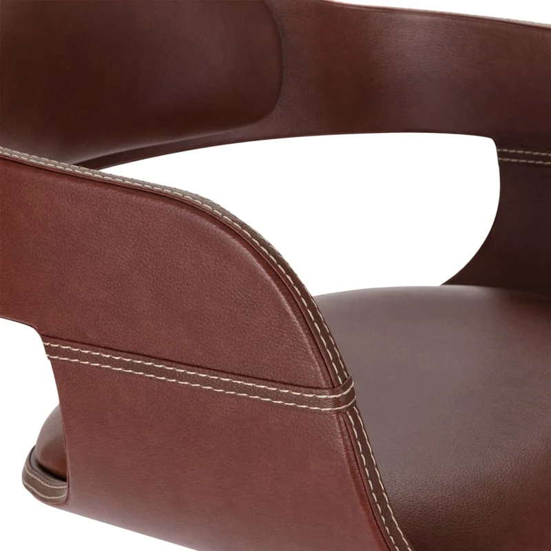 Chaise de salle à manger design moderne bois courbé et synthétique marron CDS020049