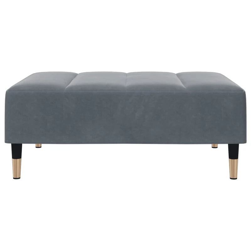 Repose-pieds tabouret bout de lit 77 x 55 x 31 cm velours gris DEC030339
