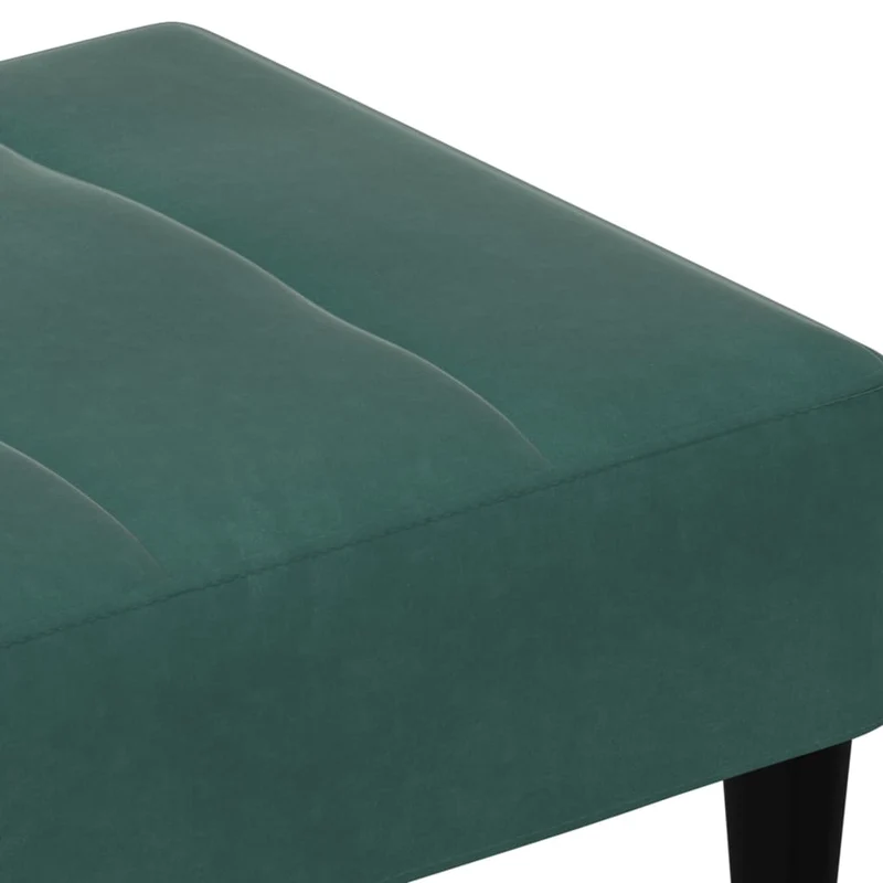 Repose-pieds tabouret 77 x 55 x 31 cm en velours vert DEC030679