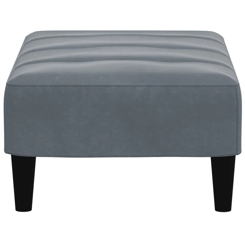 Repose-pieds tabouret bout de lit 77 x 55 x 31 cm velours gris DEC030337