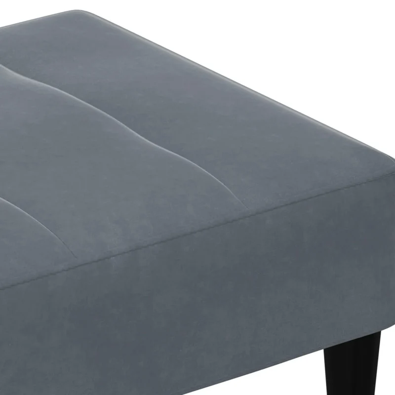 Repose-pieds tabouret bout de lit 77 x 55 x 31 cm velours gris DEC030337