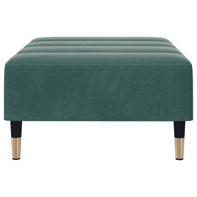 Repose-pieds tabouret bout de lit 77 x 55 x 31 cm en velours vert DEC030678