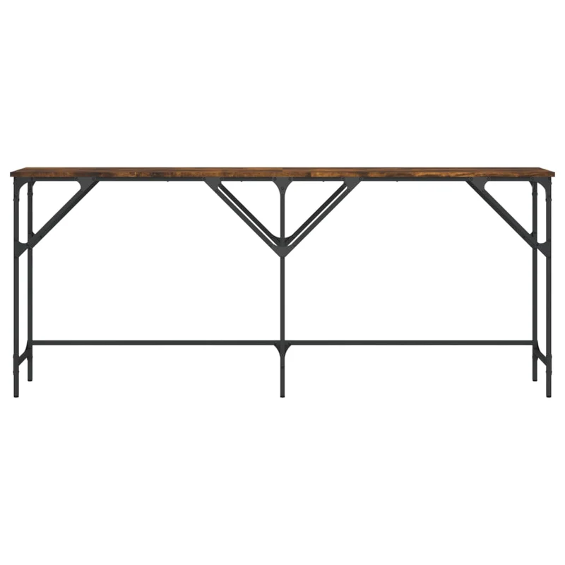 Table console table d'appoint 180 x 29 x 75 cm bois d'ingénierie marron et métal DEC031794