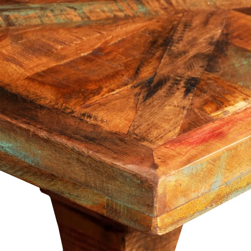 Table console d'entrée fonctionnel et stylé en bois de récupération massif coloré DEC031740
