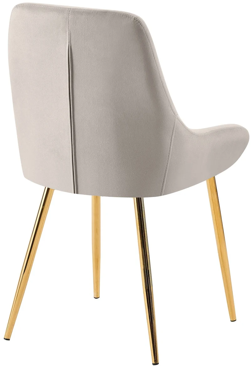 Lot de 2 chaises de salle à manger élégance confort design moderne en velours gris structure métallique doré 10_0007690