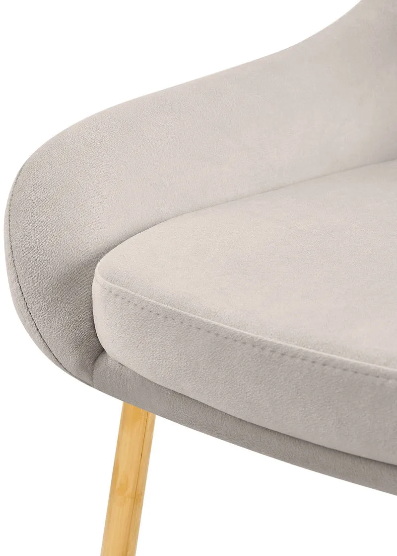 Chaise de salle à manger x1 élégance confort design moderne en velours gris structure métallique doré 10_0007484