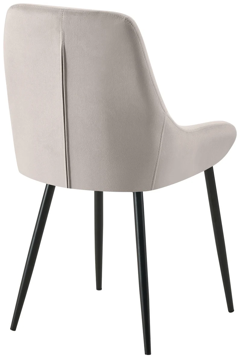 Chaise de salle à manger x1 élégance confort design moderne en velours gris structure métallique noir 10_0007485