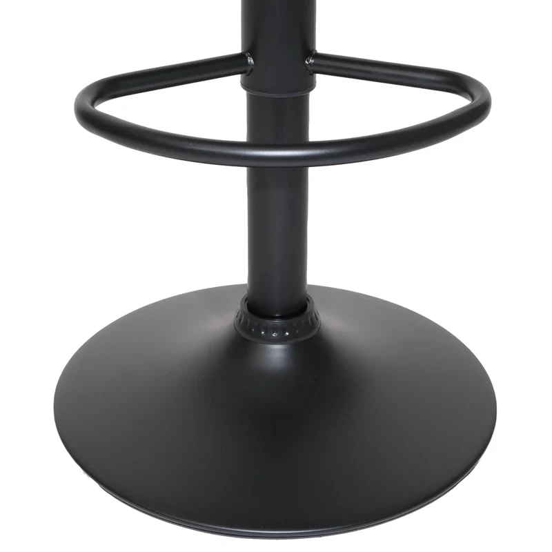 Lot de 2 tabourets de bar réglables pivotants avec repose pieds tissu bouclé gris foncé acier noir mat 04_0009955