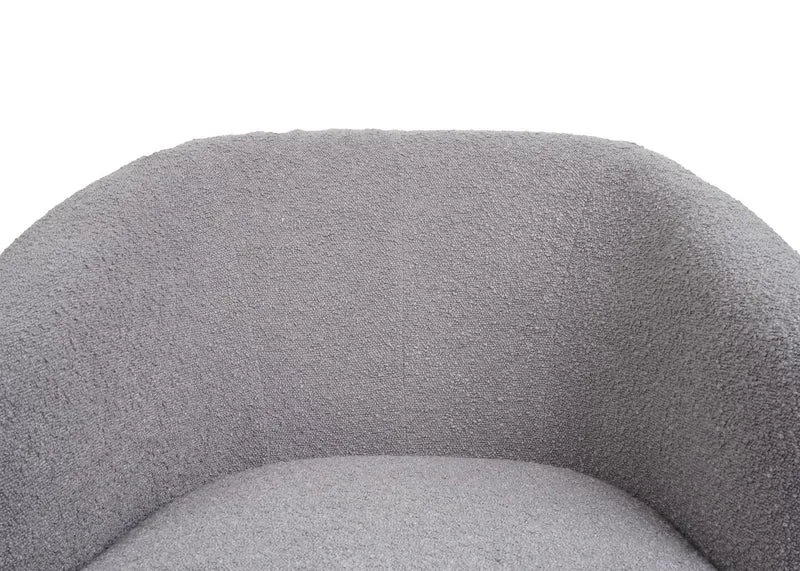 Fauteuil lounge pivotant design assise large tissu bouclé métal gris clair 04_0006851