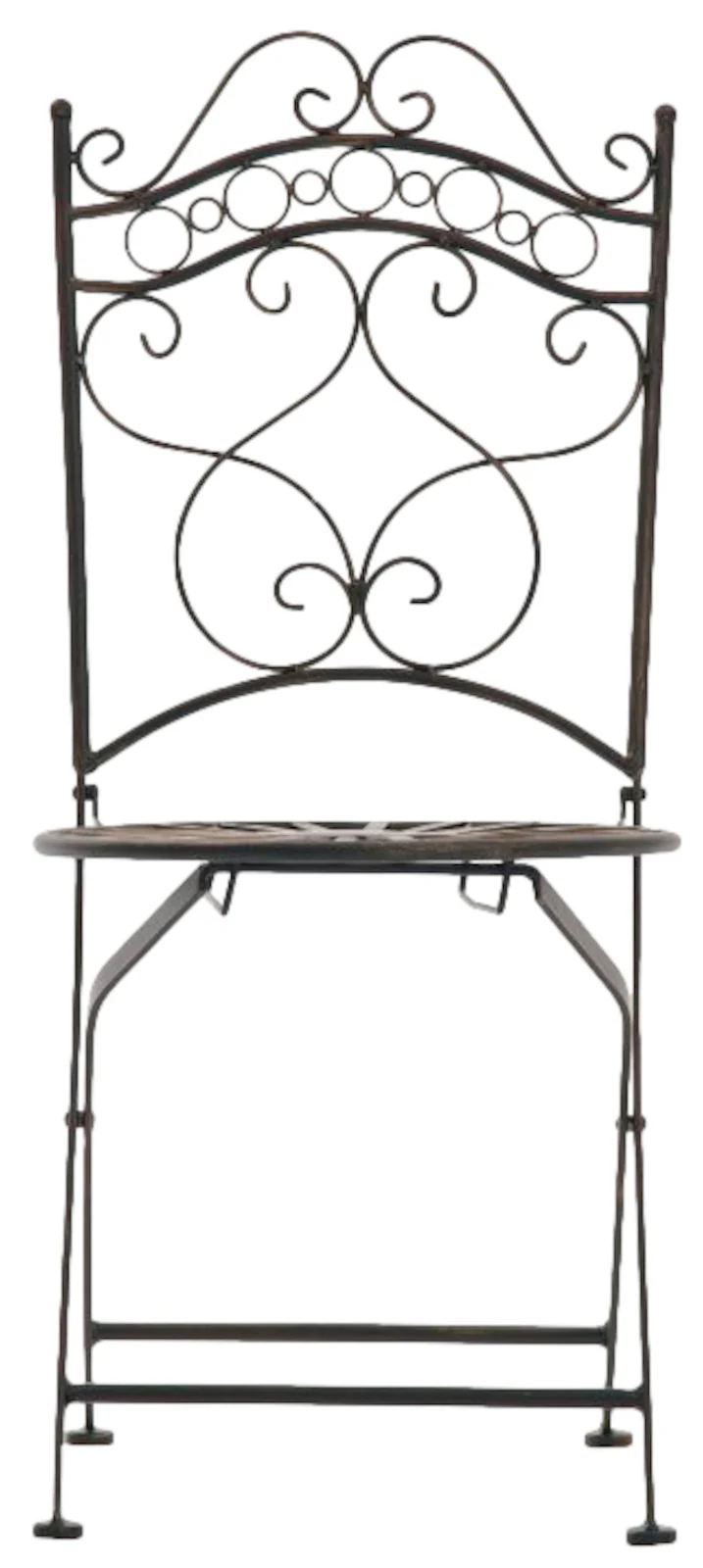 Lot de 2 chaises de jardin terrasse balcon design rustique en fer forgé bronze effet vieilli 10_0007939
