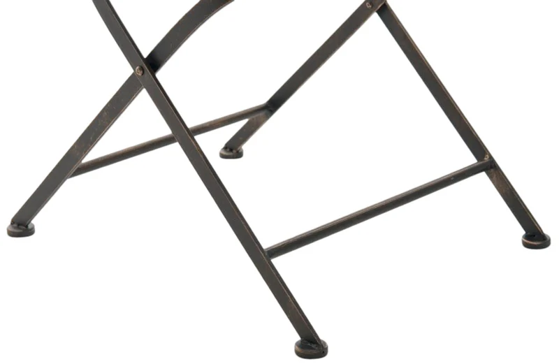 Lot de 2 chaises de jardin terrasse balcon design rustique en fer forgé bronze effet vieilli 10_0007939