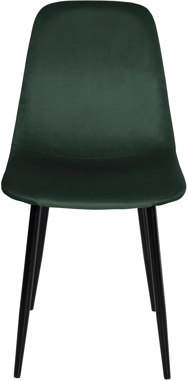 Chaise de salle à manger design simple avec pieds en métal noir assise en velours vert 10_0002062