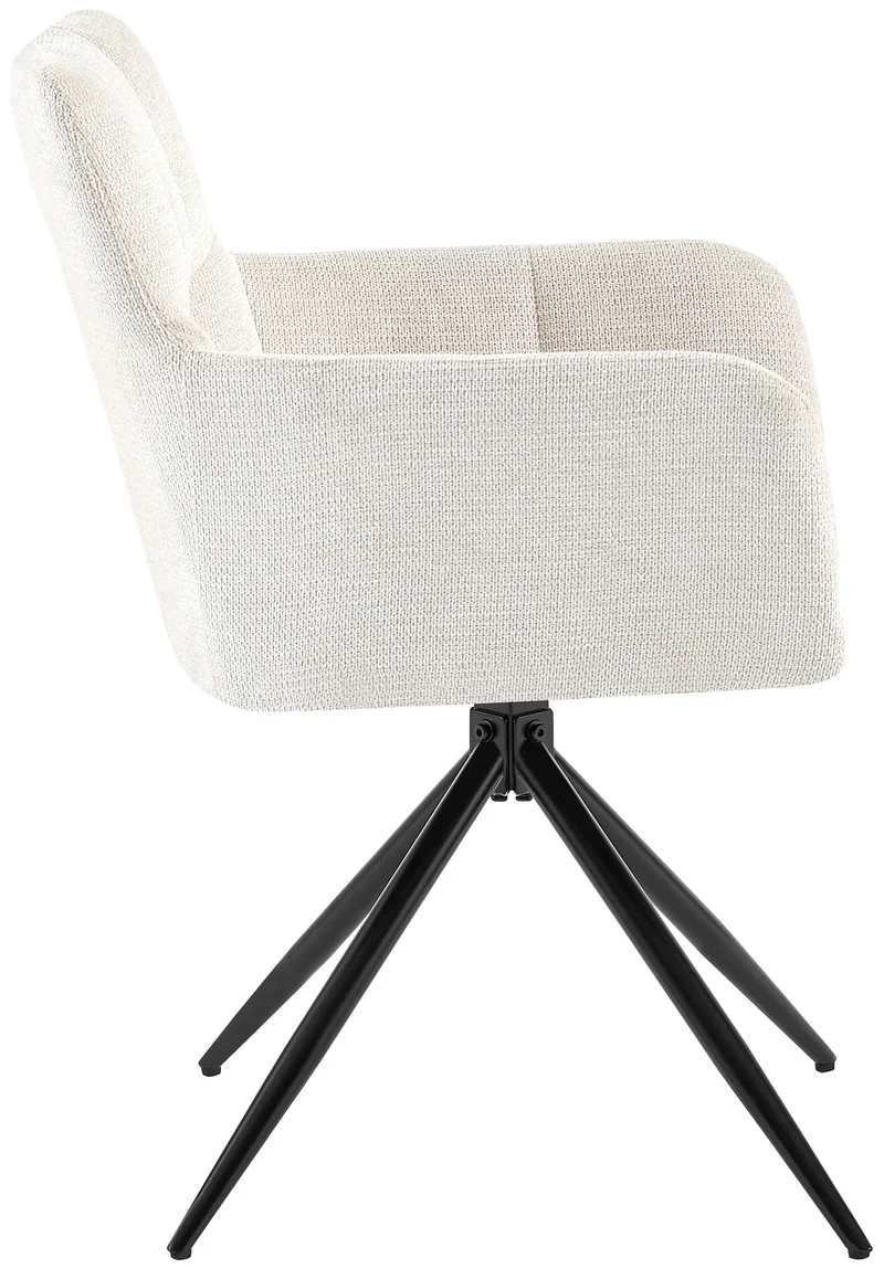 Lot de 2 chaises de salle à manger en tissu Jonah Tissu crème 10_0007817