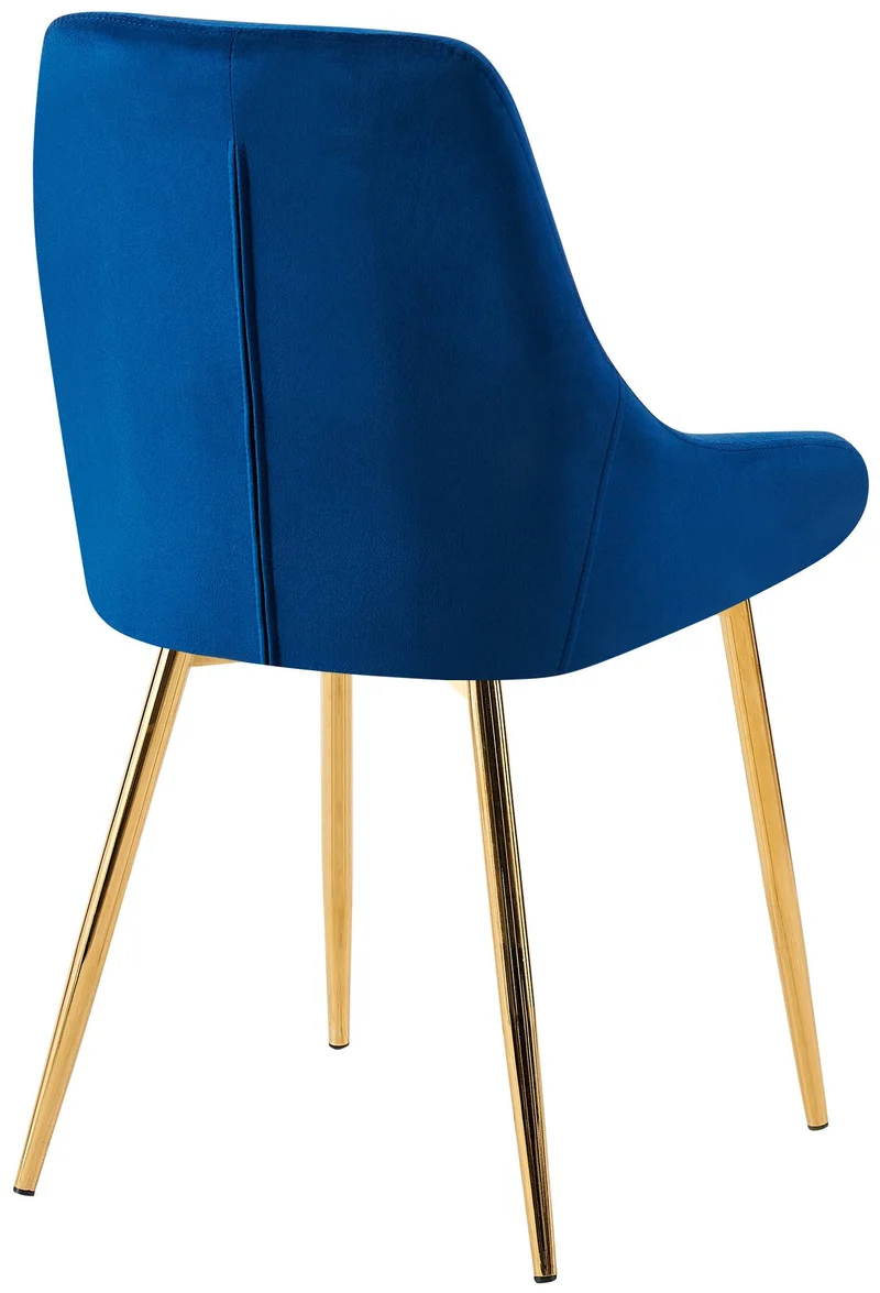 Chaise de salle à manger élégance confort design moderne en velours bleu foncé structure métallique doré 10_0007144