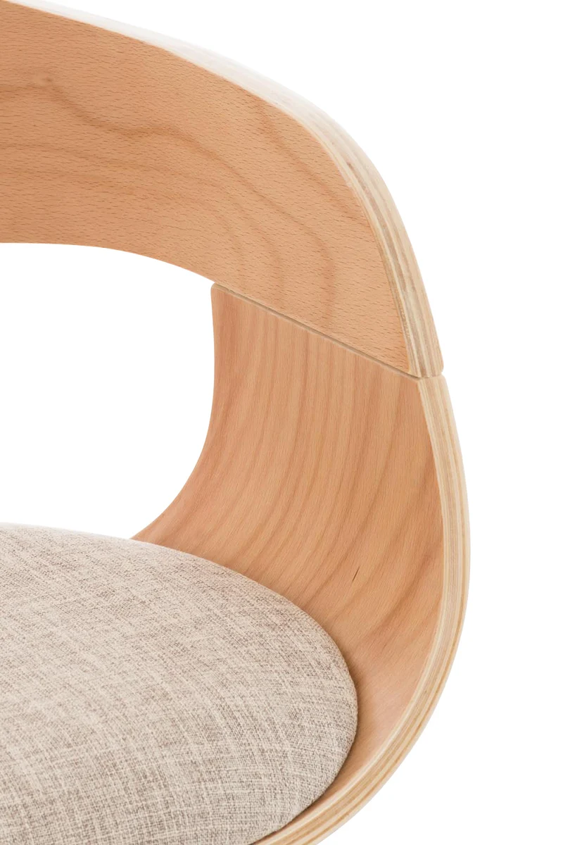 Lot de 2 tabourets de bar design scandinave en tissu crème et structure en bois clair 10_0004255