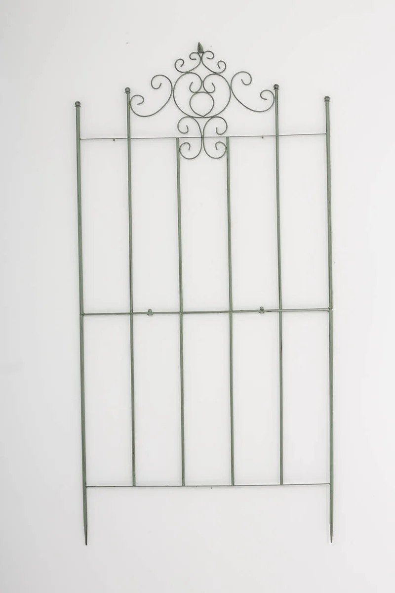 Treillis support pour plantes grimpantes métal vert vieilli 10_0003898