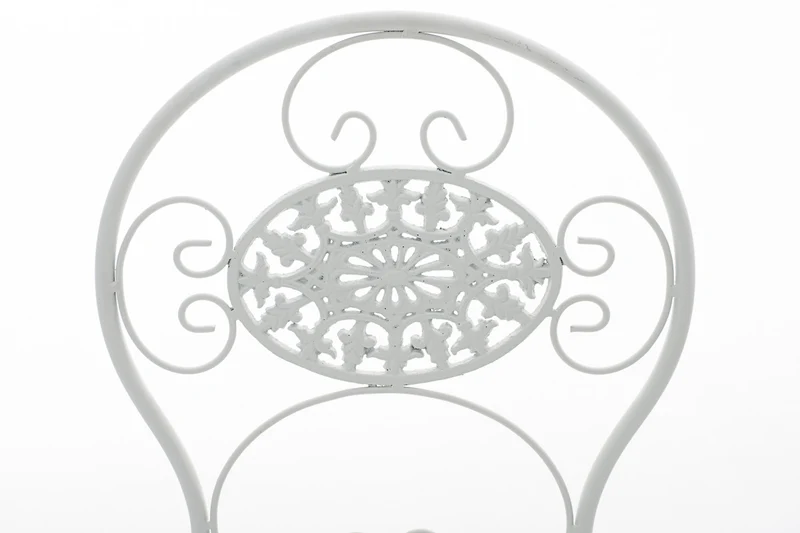 Chaise de jardin balcon terrasse design rustique pliable en métal blanc 10_0004000
