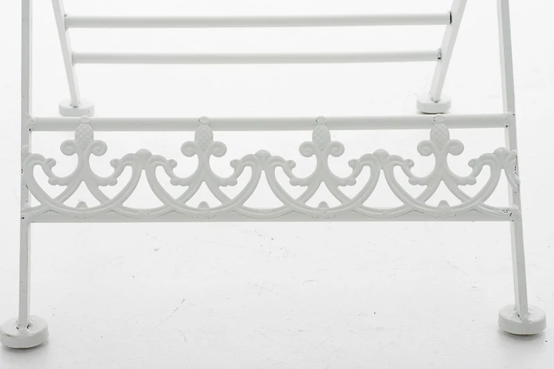 Chaise de jardin balcon terrasse design rustique pliable en métal blanc 10_0004000