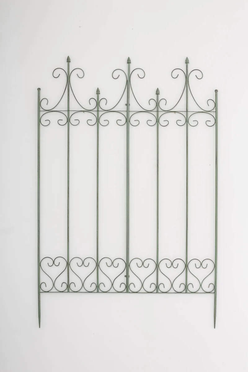 Treillis de jardin support plantes grimpantes décoration métal vert vieilli 10_0003882