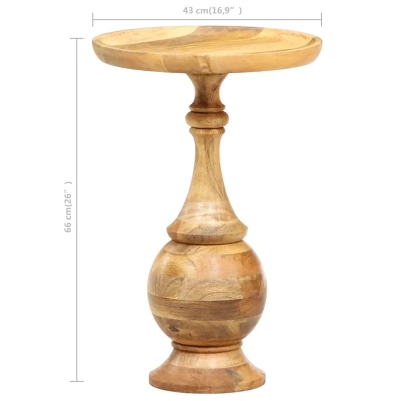 Table d'appoint support de plantes 43 x 43 x 66 cm bois de manguier massif brun DEC032520