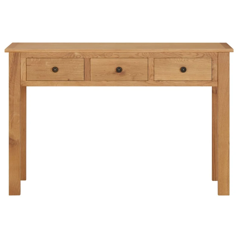 Meuble d'appoint console coiffeuse avec tiroirs 110 x 40 x 75 cm bois de chêne massif brun DEC031394