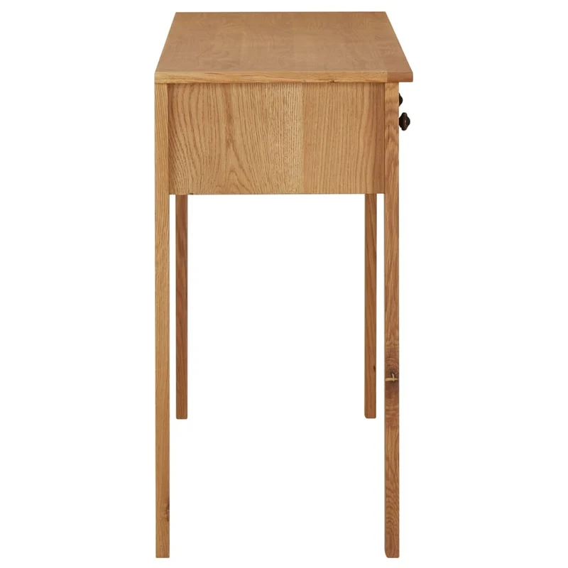 Meuble d'appoint console coiffeuse avec tiroirs 110 x 40 x 75 cm bois de chêne massif brun DEC031394
