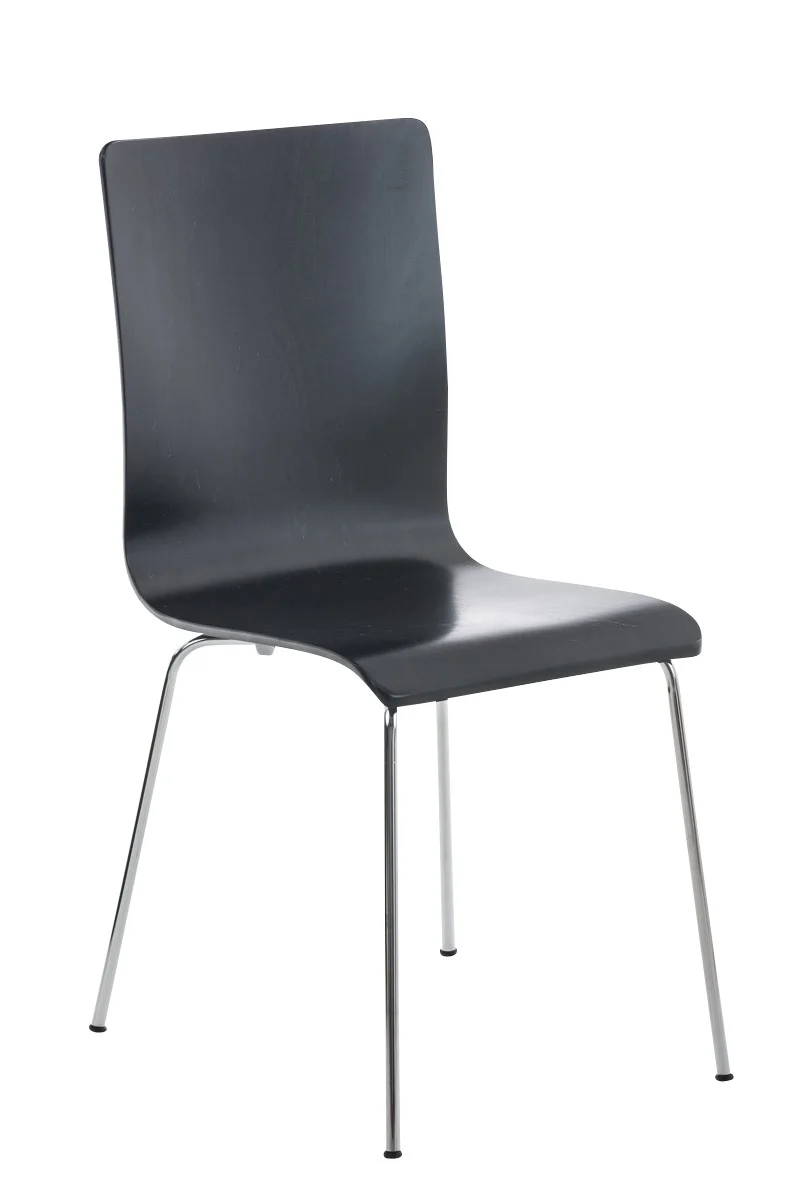 Lot de 4 chaises de cuisine en bois noir et métal CDS10167