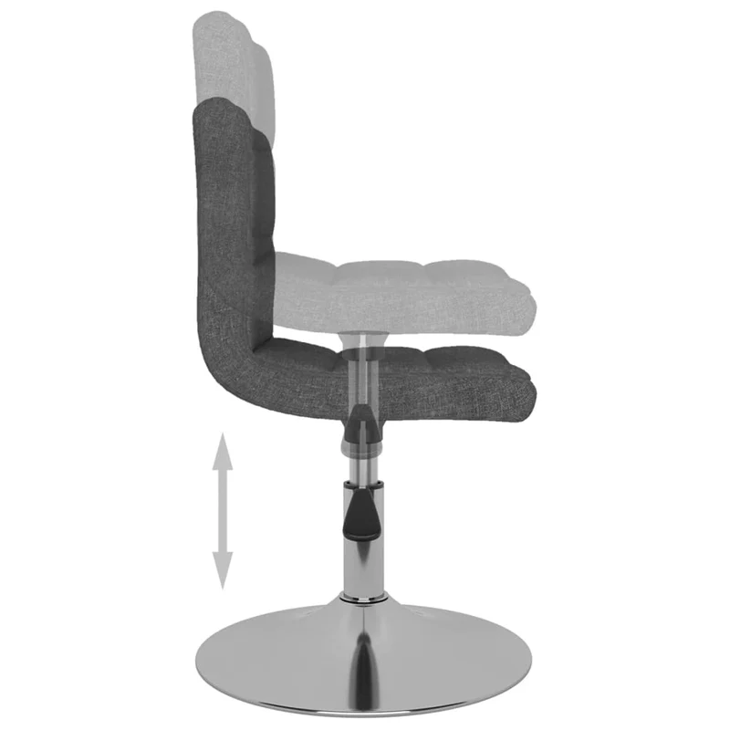 Chaise pivotante de salle à manger x1 en tissu gris foncé et acier chromé DEC025144