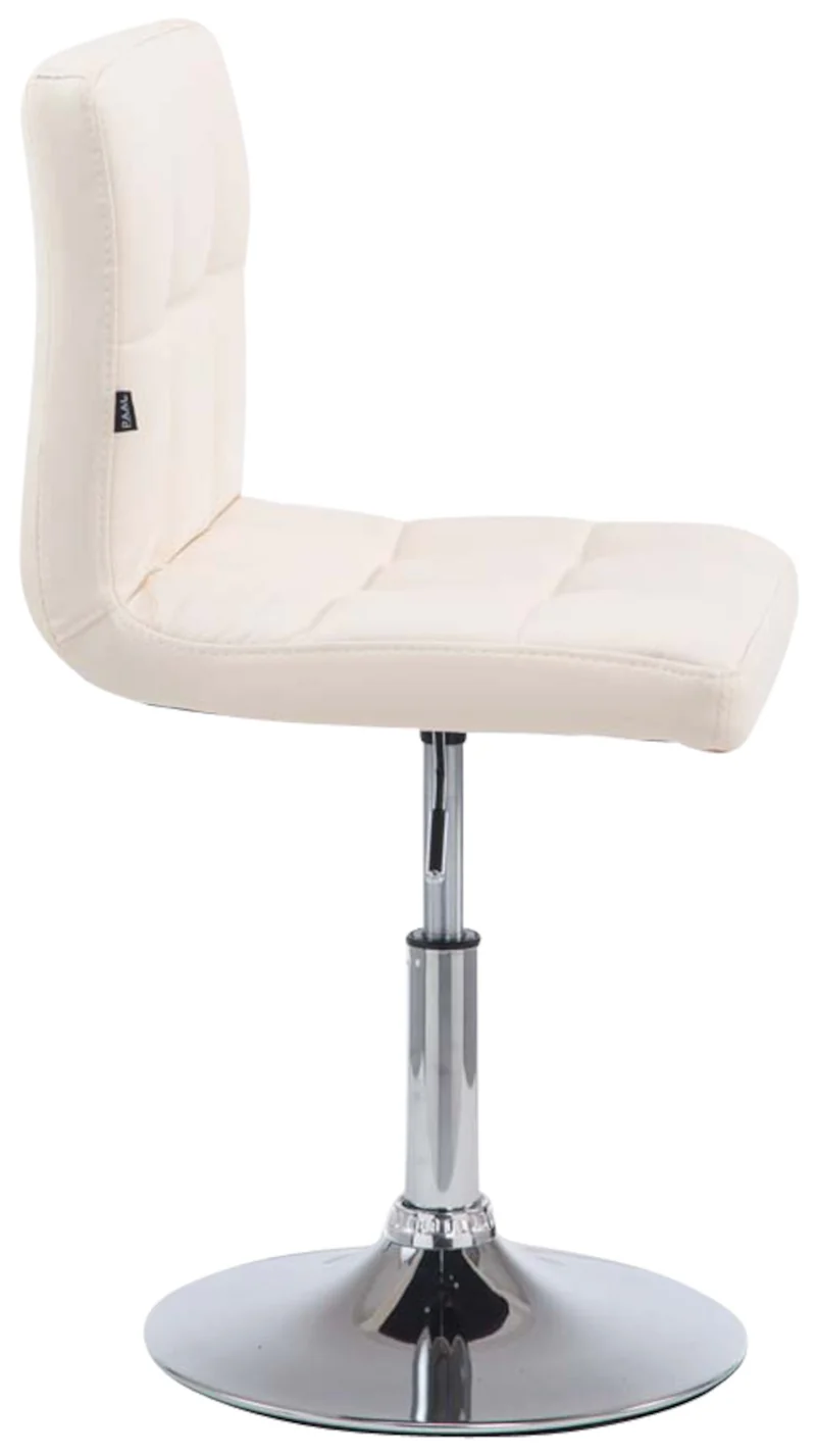 Lot de 4 chaises de salle à manger hauteur réglable design moderne couture décorative en similicuir crème piètement en métal 10_0006401