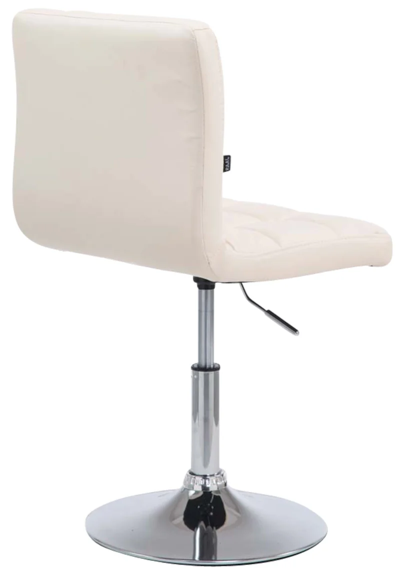 Lot de 4 chaises de salle à manger hauteur réglable design moderne couture décorative en similicuir crème piètement en métal 10_0006401