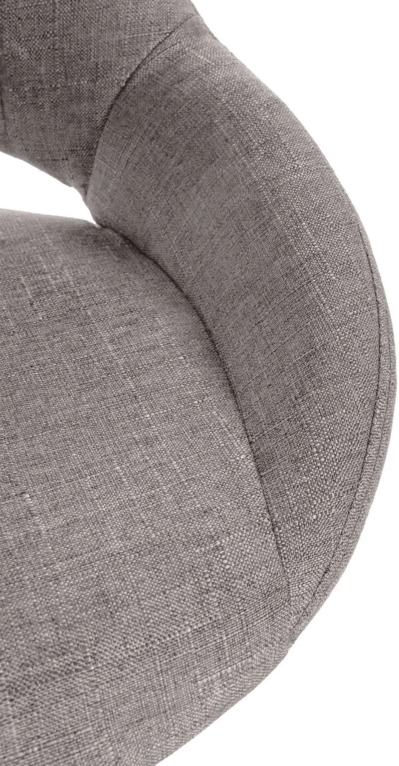 Lot de 2 tabourets de bar réglables en tissu gris dossier ajouré et pied métal blanc 10_0006338